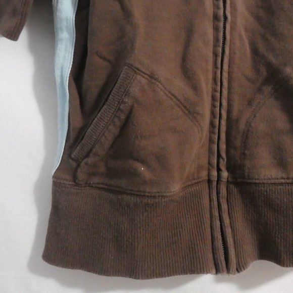 LIMITED TOO | size 8 | 100% Cotton | Brown Zip-Up Short Sleeve Hoodie | GUC - Picture 8 of 14